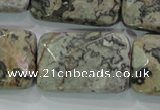 CPT131 15.5 inches 20*30mm faceted rectangle grey picture jasper beads