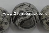 CPT193 15.5 inches 20mm round grey picture jasper beads wholesale