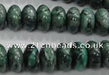 CPT200 15.5 inches 8*14mm rondelle green picture jasper beads