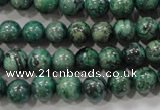 CPT205 15.5 inches 8mm round green picture jasper beads