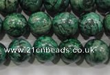 CPT207 15.5 inches 12mm round green picture jasper beads