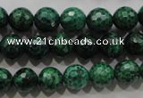 CPT215 15.5 inches 10mm faceted round green picture jasper beads