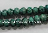 CPT223 15.5 inches 6*10mm faceted rondelle green picture jasper beads