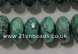 CPT226 15.5 inches 10*18mm faceted rondelle green picture jasper beads