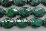 CPT238 15.5 inches 12*16mm faceted oval green picture jasper beads