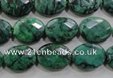 CPT238 15.5 inches 12*16mm faceted oval green picture jasper beads