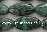 CPT246 15.5 inches 15*30mm marquise green picture jasper beads