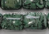 CPT250 15.5 inches 18*25mm rectangle green picture jasper beads