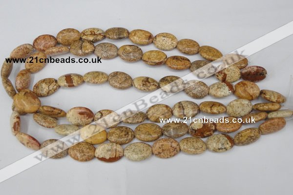 CPT251 15.5 inches 13*18mm oval picture jasper beads wholesale