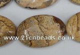 CPT254 15.5 inches 20*30mm oval picture jasper beads wholesale