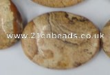 CPT256 15.5 inches 30*40mm oval picture jasper beads wholesale