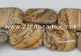 CPT261 15.5 inches 18*25mm rectangle picture jasper beads wholesale