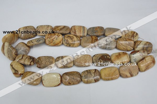 CPT261 15.5 inches 18*25mm rectangle picture jasper beads wholesale