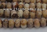 CPT270 15.5 inches 5*8mm rondelle picture jasper beads wholesale