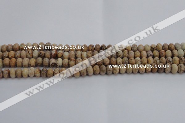 CPT270 15.5 inches 5*8mm rondelle picture jasper beads wholesale