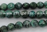 CPT303 15.5 inches 6mm faceted round green picture jasper beads