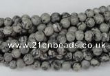 CPT351 15.5 inches 4mm round grey picture jasper beads wholesale