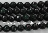 CPT402 15.5 inches 8mm faceted round green picture jasper beads