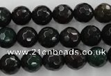 CPT403 15.5 inches 10mm faceted round green picture jasper beads