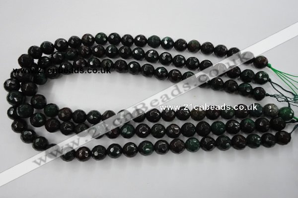 CPT403 15.5 inches 10mm faceted round green picture jasper beads