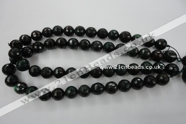 CPT405 15.5 inches 14mm faceted round green picture jasper beads