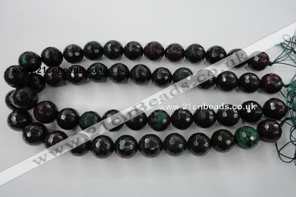 CPT406 15.5 inches 16mm faceted round green picture jasper beads