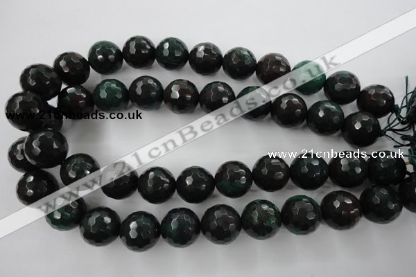 CPT407 15.5 inches 18mm faceted round green picture jasper beads