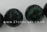 CPT408 15.5 inches 20mm faceted round green picture jasper beads