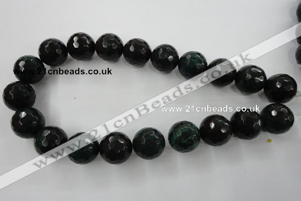 CPT408 15.5 inches 20mm faceted round green picture jasper beads