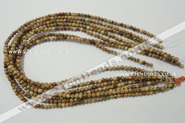 CPT450 15.5 inches 4mm round picture jasper beads wholesale