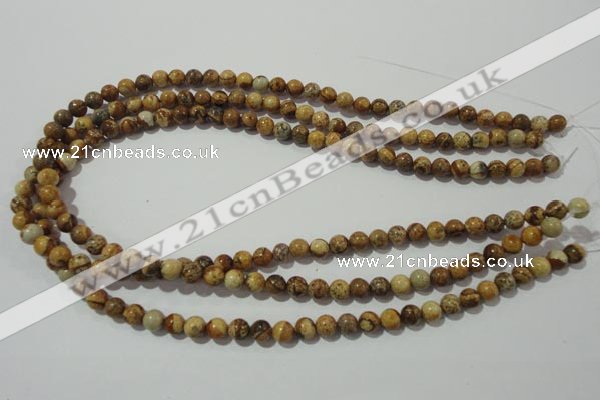 CPT451 15.5 inches 6mm round picture jasper beads wholesale