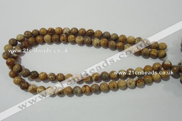 CPT452 15.5 inches 8mm round picture jasper beads wholesale