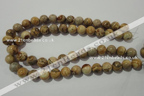 CPT455 15.5 inches 14mm round picture jasper beads wholesale