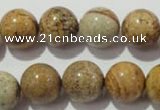 CPT456 15.5 inches 16mm round picture jasper beads wholesale