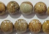 CPT457 15.5 inches 18mm round picture jasper beads wholesale