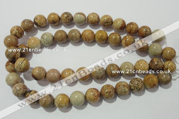 CPT457 15.5 inches 18mm round picture jasper beads wholesale