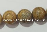 CPT458 15.5 inches 20mm round picture jasper beads wholesale