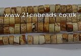 CPT461 15.5 inches 2*4mm heishi picture jasper beads wholesale