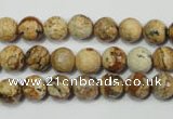 CPT502 15.5 inches 8mm faceted round picture jasper beads wholesale