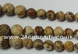 CPT510 15.5 inches 6mm – 14mm faceted round picture jasper beads