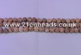 CPT520 15.5 inches 4mm round matte picture jasper beads