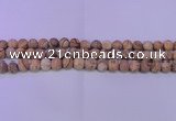 CPT525 15.5 inches 14mm round matte picture jasper beads