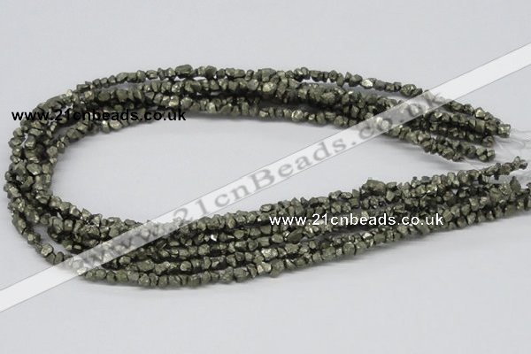 CPY01 16 inches 6mm nugget pyrite gemstone chip beads wholesale