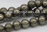 CPY07 16 inches 10mm round pyrite gemstone beads wholesale