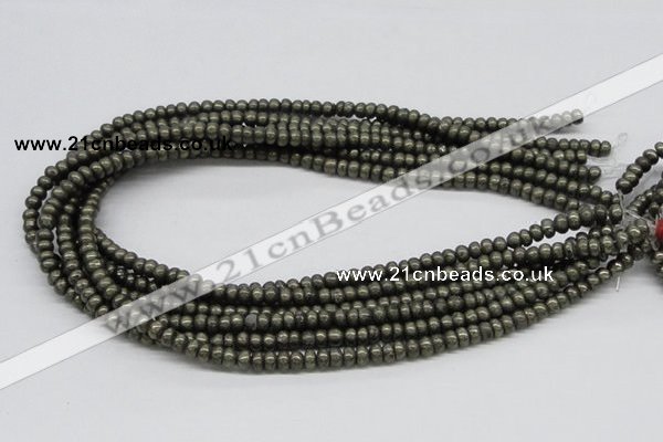 CPY08 16 inches 3*6mm rondelle pyrite gemstone beads wholesale