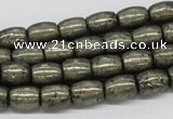 CPY09 16 inches 8*10mm drum-shaped pyrite gemstone beads wholesale