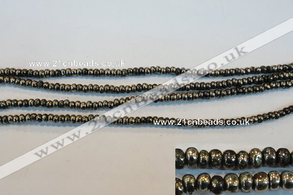 CPY100 15.5 inches 3*4mm rondelle pyrite gemstone beads wholesale