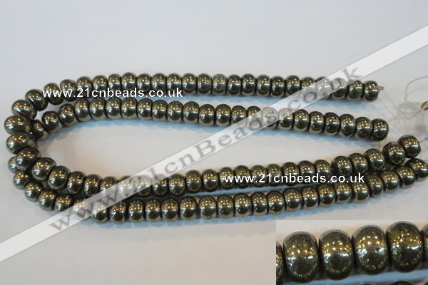 CPY102 15.5 inches 8*12mm rondelle pyrite gemstone beads wholesale