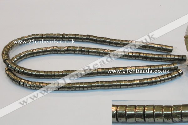 CPY116 15.5 inches 4*8mm heishi pyrite gemstone beads wholesale