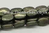 CPY12 16 inches 10*14mm oval pyrite gemstone beads wholesale